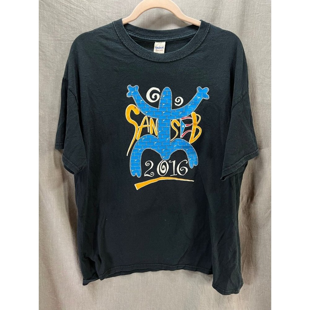 San Sebastián 2016 Shirt Adult Extra Large Black Short Sleeve Pullover Tee Mens.